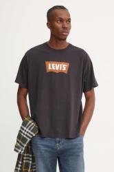 Levi's pamut póló fekete, férfi, nyomott mintás, 000RY - fekete XL
