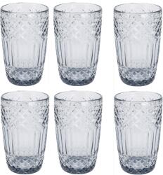 Excellent Houseware Set 6 pahare Excellent Houseware, sticla, 8x13 cm, 380 ml, transparent negru (KO-170490130SET6)