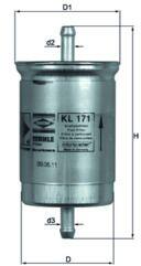 MAHLE filtru combustibil MAHLE KL 171 (KL 171) - automobilus