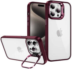 Tel Protect Kickstand tok + kameravédő üveg (lencse) iPhone 11 Pro Max burgundy