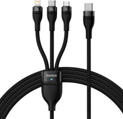 Baseus Flash Series II 3 az 1-ben kábel Type C - Type C, Lightning, microUSB 100W 1.5 m fekete