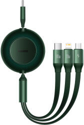 Baseus Bright Mirror2 3 az 1-ben kábel Type C - Type C, micro USB, Lightning 100W 1.1 m zöld