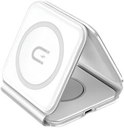 Dudao A11N 15W 3in1 induktív töltő - fehér + USB-C / USB-C kábel