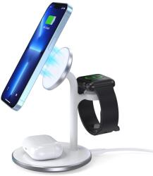 Choetech T585-F 3 az 1-ben mágneses vezeték nélküli töltőállomás iPhone 12/13/14 sorozathoz, AirPods Pro-hoz és iWatch töltő fekete