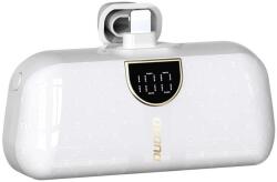 Dudao K20SL 5000mAh mini powerbank Lightning / USB-C csatlakozókkal - fehér