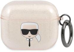Karl Lagerfeld AirPods 3 Karl Lagerfeld Glitter Karl`s Head tok arany (KLA3UKHGD)