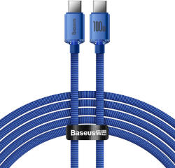 Baseus Crystal Shine gyors töltős adat kábel USB Type C - USB Type C 100W 2m kék