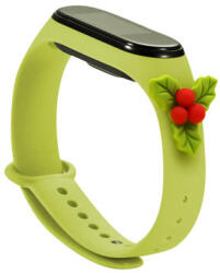 Strap Xmas karácsonyi óraszíj Xiaomi Mi Band 6 / Mi Band 5 zöld fagyönggyel