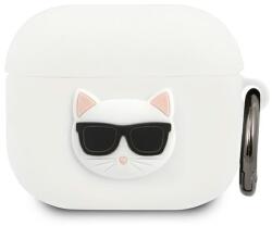 Karl Lagerfeld AirPods 3 szilikon tok fehér Karl Lagerfeld Choupette KLACA3SILCHWH