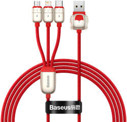 Baseus Cable Year Of The Tiger 3in1 - USB - USB Type C/ Lightning/ Micro USB - 3.5A 1.2m piros