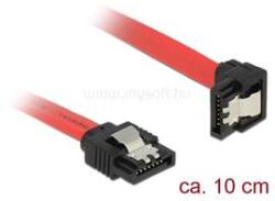 Delock Kábel - 83976 (SATA3, egyenes/lefelé, csatl. (fémlappal) Max. : 6Gb/s, piros, 0.1m) (DL83976) (DL83976)