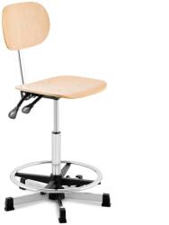 Fromm & Starck Műhelyszék - 120 kg - Króm, Fa - lábtartó gyűrű - 550 - 800 mm között állítható (STAR_CHAIR_13)