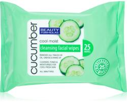 Beauty Formulas Cucumber tisztító törlőkendő uborka kivonattal 25 db