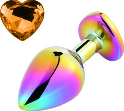 Guilty Toys Dop Anal Rainbow Buttplug Large, Heart Shape, Piatra Orange, Guilty Toys