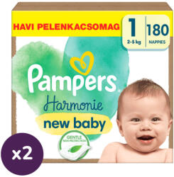 Pampers INGYENES SZÁLLÍTÁS - Pampers Harmonie pelenka 1, 2-5 kg, HAVI PELENKACSOMAG 360 db
