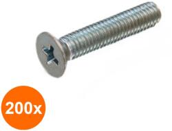 Schaefer-Peters Set 200 x Surub cu Cap Inecat si Locas Cruciform din 965, Inox A4 - M4 x 50 (COR-200x09655450S)