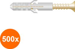 HSK Schulte Set 500 x Combinatie Standard-Diblu + holzsurub 5x25 + hz Pal 3.5x30 (COR-500xAA.01105035S)