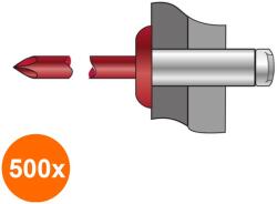 Bralo Set 500 x Pop-nituri Standard Cap Bombat Ruginiu Aluminiu Otel-4 x 8 Ral 3009 (COR-500xBR.101C01400812S)