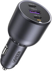 UGREEN EC705 2x USB-C + USB car charger, 130W (black) (35025) - mi-one