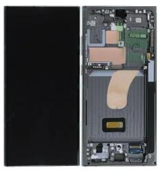 Samsung S928 S24 Ultra 5G (2024) Előlap Keret+LCD Kijelző+Érintőpanel, Szürke, Titanium Gray (GH82-33396A) Szerelt, Gyári, Service Pack