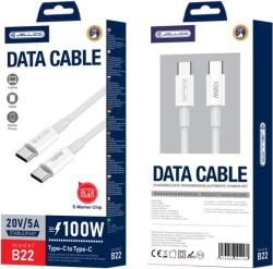 JELLICO Cablu date Type C la Type C , USB-C - USB-C PD 100W 1M White (6974929204969)