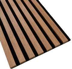 Decowall - Fa hatású, hangszigetelő lamella falburkolat, filc hátlappal (260 cm x 30 cm x 1.7 cm) - bronz tölgy+fekete (1413013P)