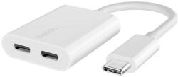 Belkin ROCKSTAR Dual USB-C Audio + Charge Adapter - White (F7U081btWH)