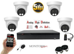 Monitorrs Security - AHD dóm kamerarendszer 4 kamerával 5 Mpix - 6197K4