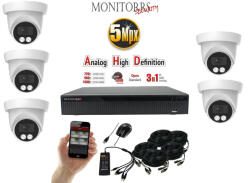 Monitorrs Security - AHD dóm kamerarendszer 5 kamerával 5 Mpix - 6197K5