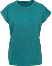 Build Your Brand Tricou lejer pentru femei Acid Washed - Teal / neagră | XL (BY053-1000229512)