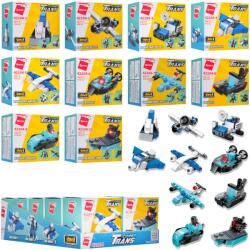 Qman ® 42104 | készségfejlesztő építőjáték | 313 db építőkocka | 10-es kis szett, egyenként is 3-az-1-ben mini járművek (PZTV-QH42104)