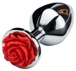 Guilty Toys Anal Plug Rose Pleasure Medium, Silver/Red,