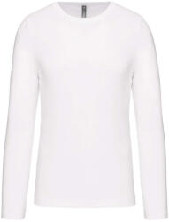 Kariban Férfi kereknyakú hosszú ujjú pamut póló, Kariban KA359, White-XL (ka359wh-xl)