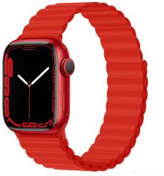 DEVIA Apple iWatch Devia Delux Sport 3 Silicone Magnet 42/44/45mm Óraszíj - Piros
