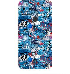  Pixel 5a - Kék graffiti mintás hátlap fólia