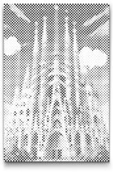 PontPöttyöző - Sagrada Familia közelről Méret: 20x30cm, Keretezés: Kartonlemezen, Szín: Zöld