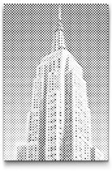 PontPöttyöző - Empire State Building közelről Méret: 20x30cm, Keretezés: Kartonlemezen, Szín: Zöld