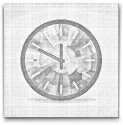  PontPöttyöző - Szivárványos óra Méret: 50x50cm, Keretezés: Kerek keret, Szín: Kék