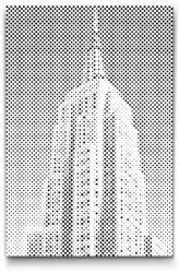  PontPöttyöző - Empire State Building közelről Méret: 40x60cm, Keretezés: Keret nélkül (csak a vászon), Szín: Piros