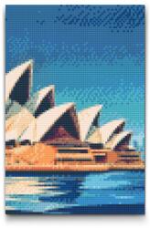 Gyémántszemes kirakó - Sydney Opera House közelről Méret: 20x30cm, Keretezés: Műanyagtáblával, Gyémántok: Kerek