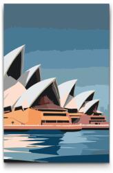  Festés számok szerint - Sydney Opera House közelről Méret: 20x30cm, Keretezés: Keret nélkül (csak a vászon)
