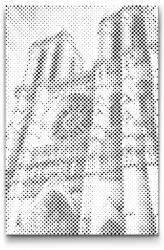  PontPöttyöző - Notre Damn közelről Méret: 20x30cm, Keretezés: Kartonlemezen, Szín: Kék