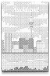 PontPöttyöző - Auckland, Új-Zéland Méret: 40x60cm, Keretezés: Keret nélkül (csak a vászon), Szín: Kék
