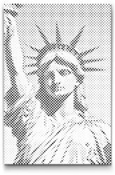  PontPöttyöző - Szabadságszobor közelről Méret: 40x60cm, Keretezés: Keret nélkül (csak a vászon), Szín: Kék