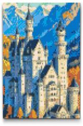 Gyémántszemes kirakó - Neuschwanstein közelről Méret: 20x30cm, Keretezés: Kartonlemezen, Gyémántok: Négyzet alakú