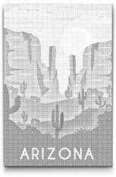  PontPöttyöző - Arizona, Egyesült Államok Méret: 40x60cm, Keretezés: Műanyagtáblával, Szín: Kék