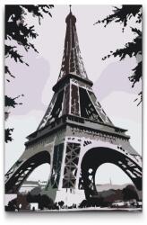  Festés számok szerint - Eiffel-torony oldalról Méret: 20x30cm, Keretezés: Keret nélkül (csak a vászon)