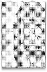 PontPöttyöző - Big Ben közelről Méret: 20x30cm, Keretezés: Műanyagtáblával, Szín: Kék
