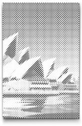 PontPöttyöző - Sydney Opera House közelről Méret: 20x30cm, Keretezés: Műanyagtáblával, Szín: Fekete