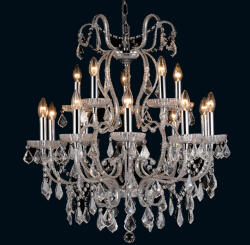 Clayre & Eef Candelabru metal argintiu sticla transparenta 71x80 cm (5LL-CR62)